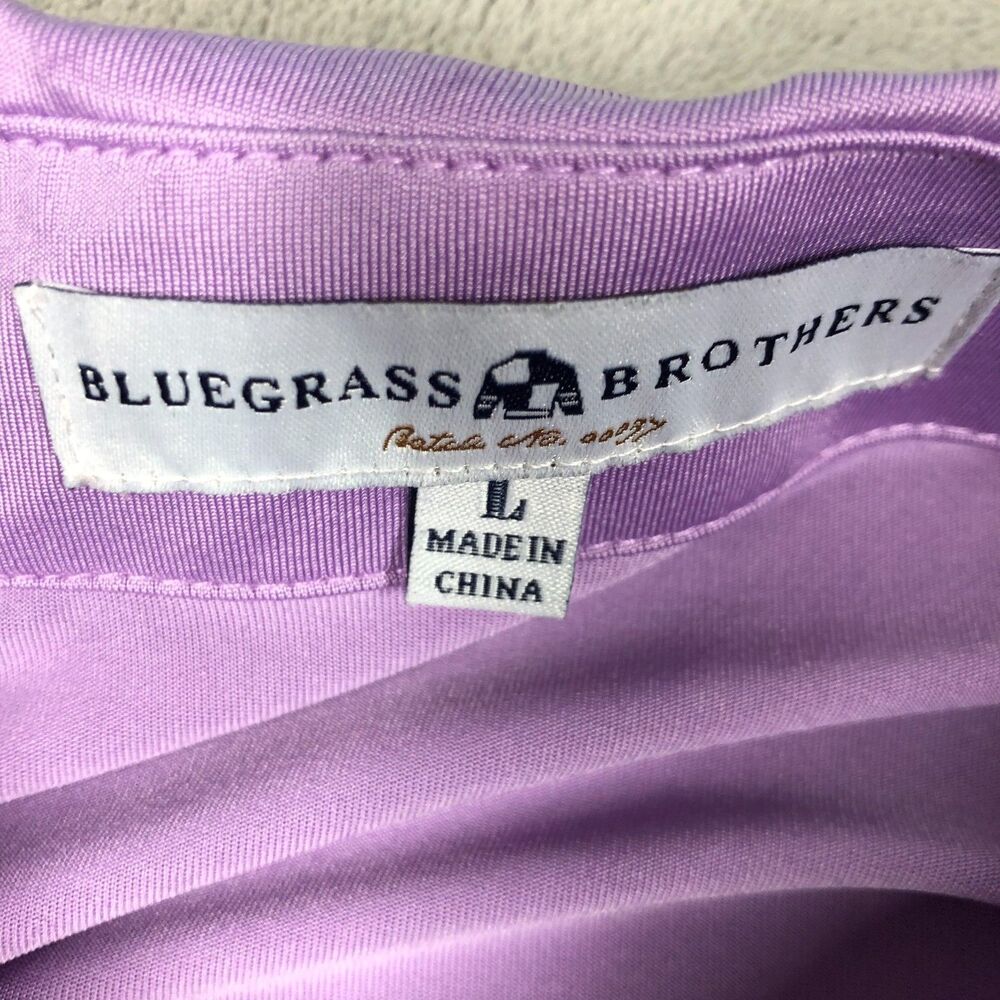 Bluegrass Brothers Polo Shirt Mens Size Large Small Purple Golf - Picture 2 of 7